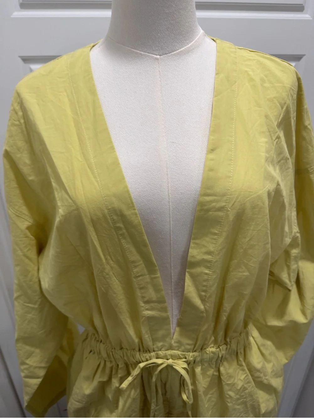 Zara Women's Pistachio Green Wide-Leg Jumpsuit with Drawstring Waist NWT - Picture 8 of 10